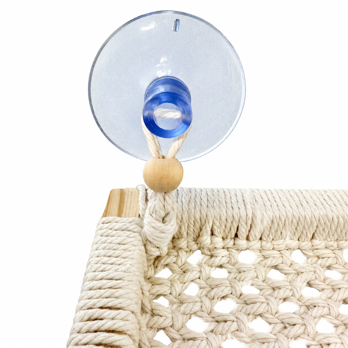 MacraMeow Large Macrame Window Perch – No Tassels, Minimalist Design