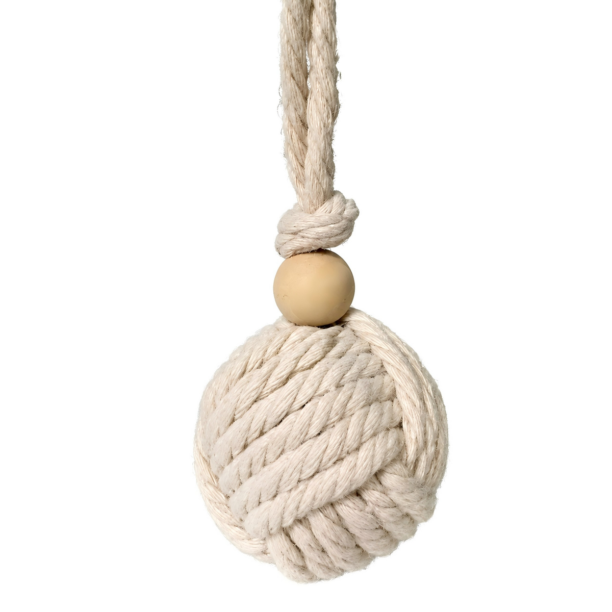 MacraMeow Small Macrame Window Perch – Triple Tassels, Boho Style
